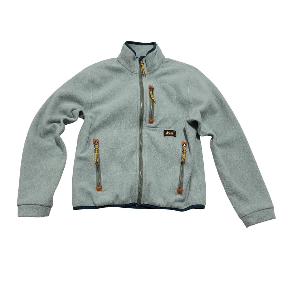 REI Co-op Kids Zip Up Retro Fleece Jacket Size Medium (10-12) 17 x 20